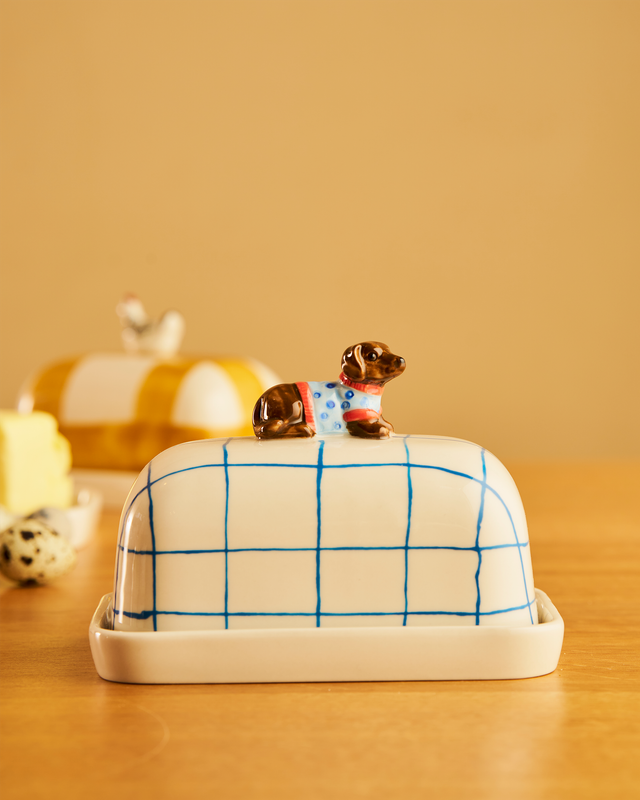 BUTTER DISH - DACHSHUND BUTTER UP