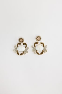 Crabby Earrings - White