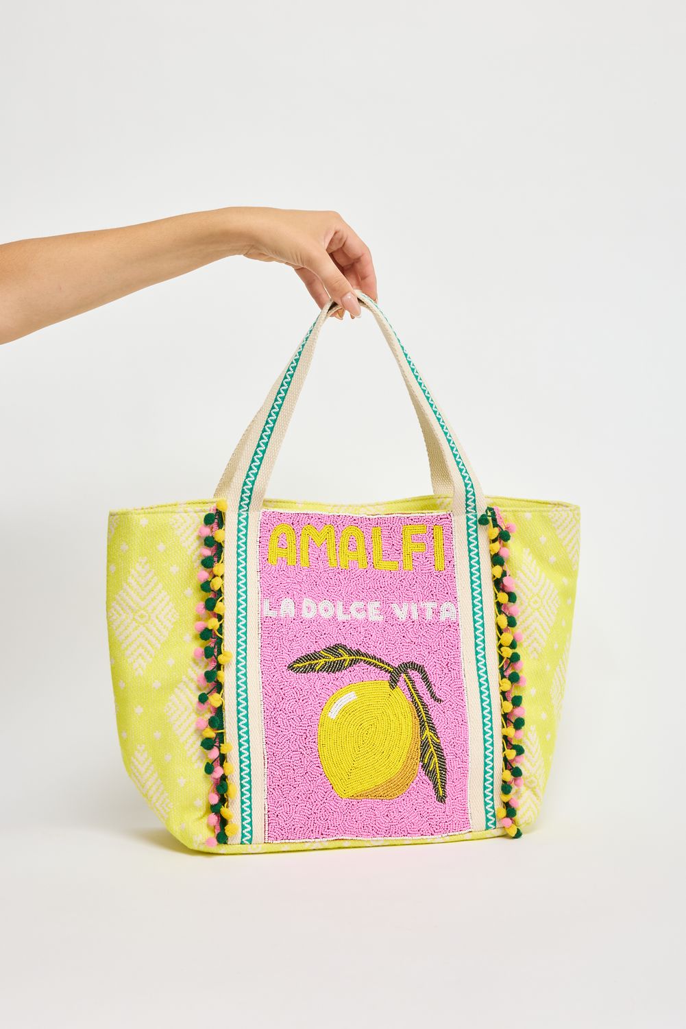 Amalfi Lemon Tote - Pink