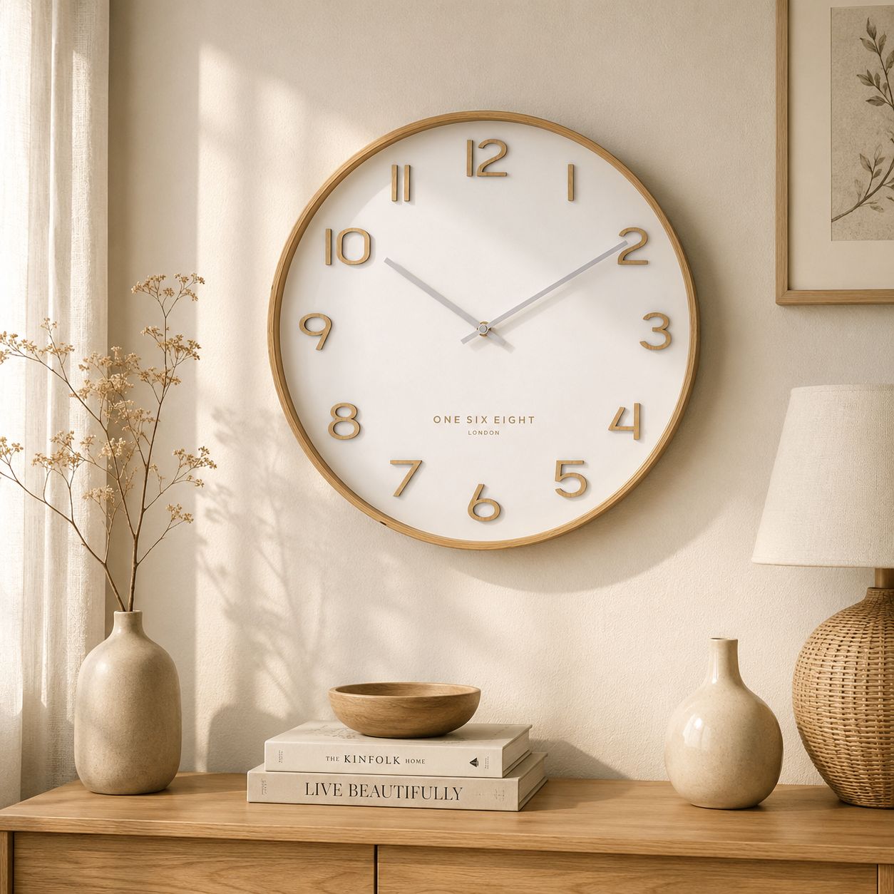 WALLACE White 53cm Silent Wall Clock