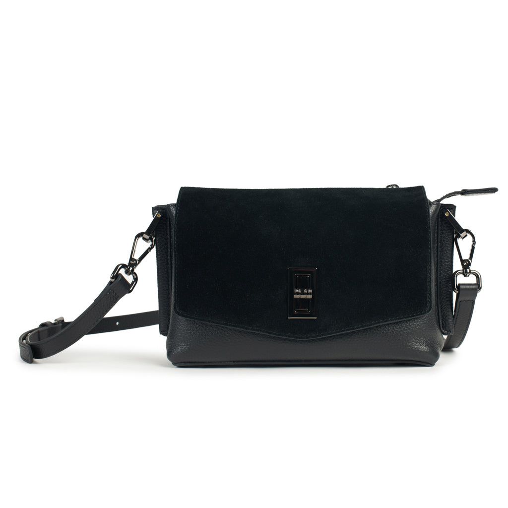 Lara Crossbody Bag Pebbled Black