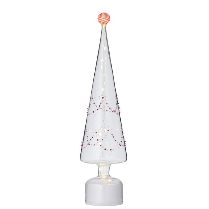 Specked Turning LED Tree Glass 46cm Mul