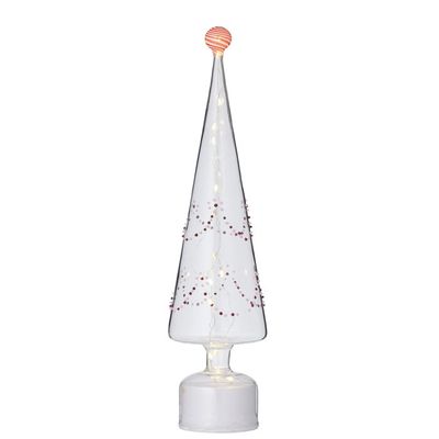 Specked Turning LED Tree Glass 46cm Mul