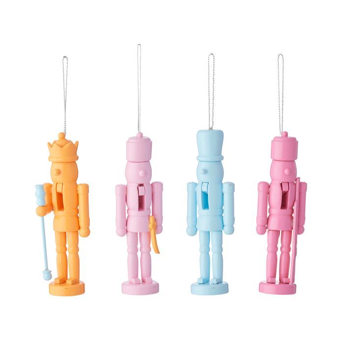 S/4 Bright Pop Nutcracker Wood 12cm Mul
