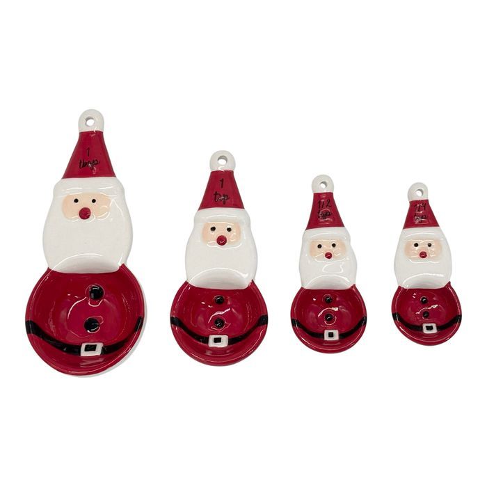 Santa S/4 Cer M Spoons 12x5x4cm Red