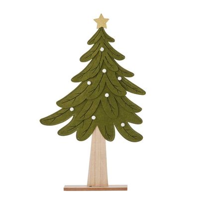 Contemporary Tree Wood/Fab 49.5cm Grn