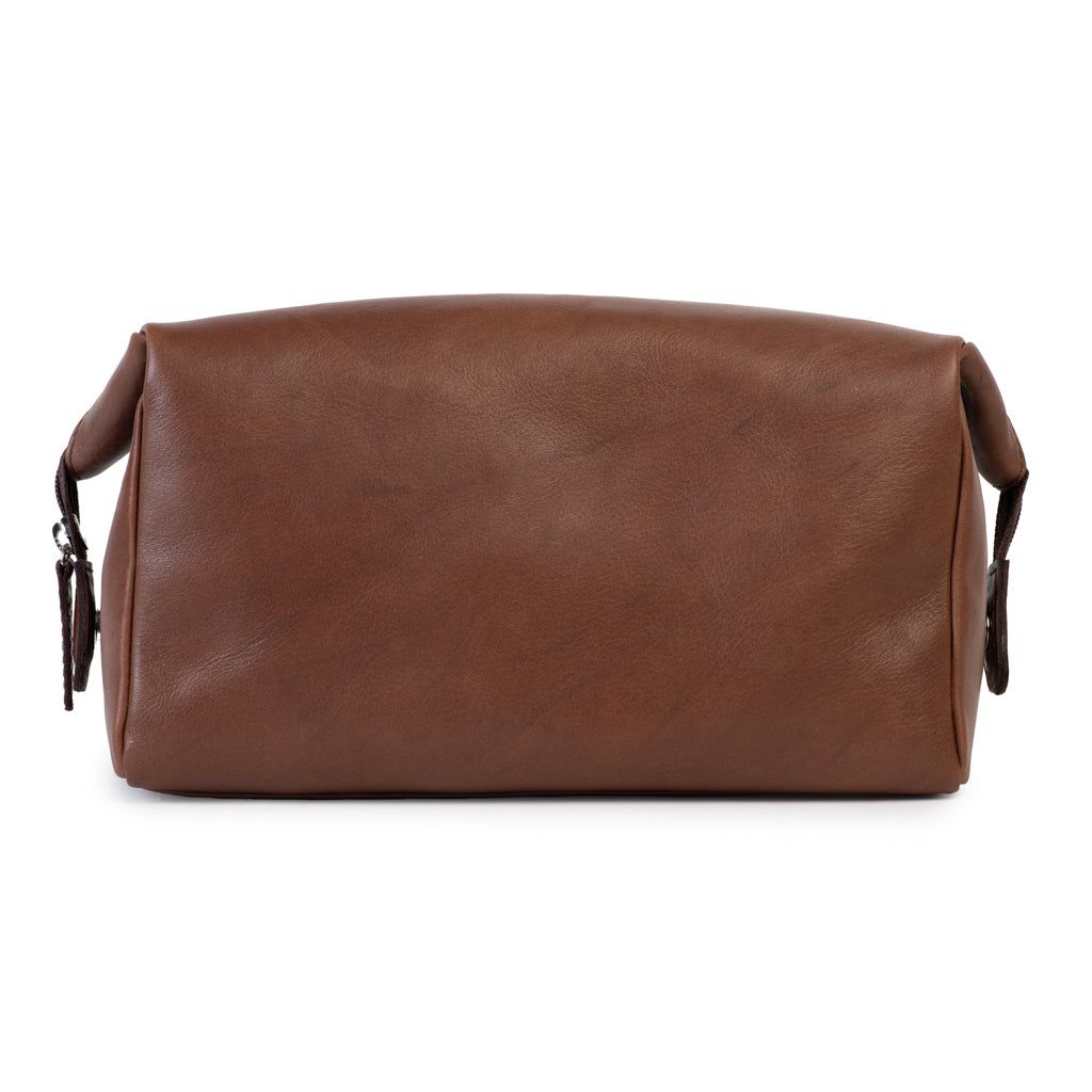 Leather Dopp Bag Brown