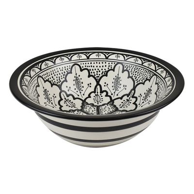 Aleah Ceramic Bowl 28.5x28.5x9cm Blk/Wht