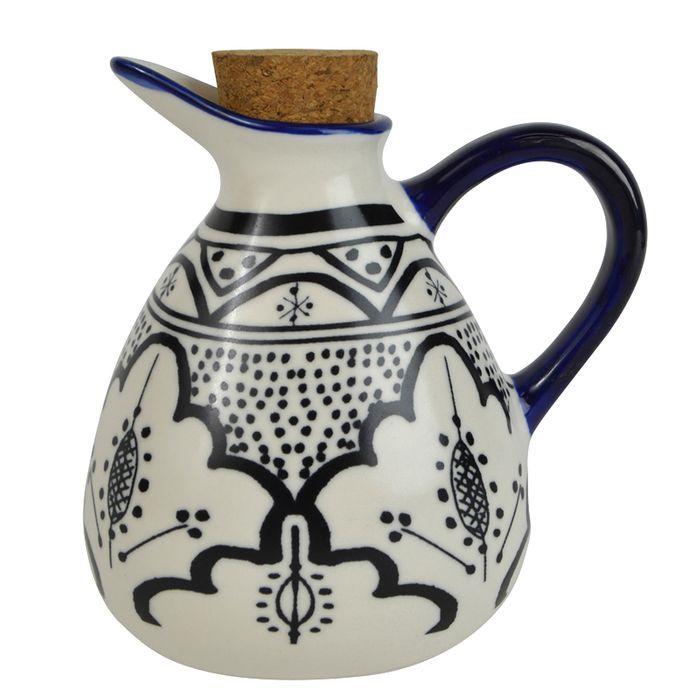 Aleah Cer Oil Bottle 12x13.5cm Blk/Wht