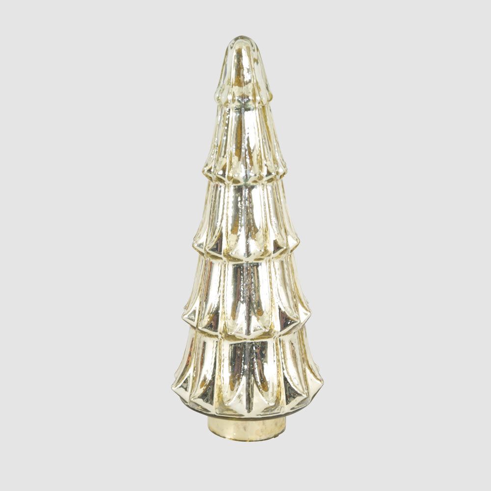 Layered Golden Glass Cone Tree Large