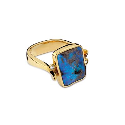 Unika Ring med Opal og Brillant