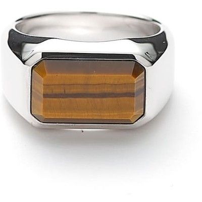 Rectangle Signet Ring Tiger Eye