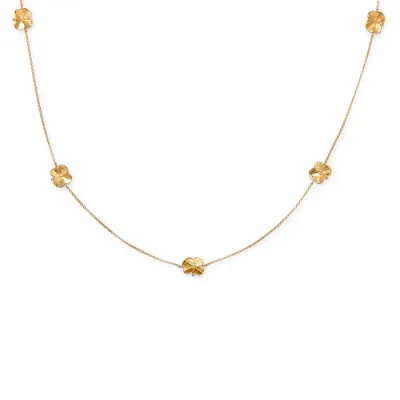 Firkløver halskæde m 5 kløver