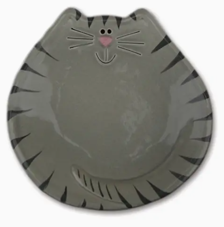 5&quot; CAT DISH GRAY TIGER 