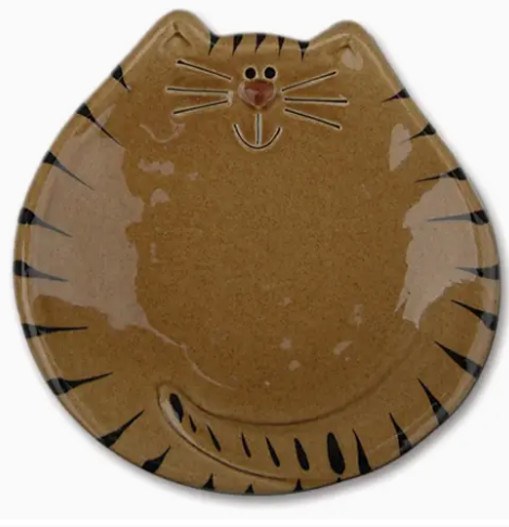 3&quot; CAT DISH TAN TIGER