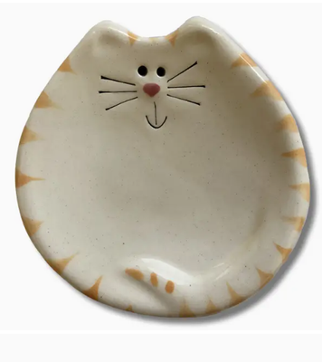 3&quot; CAT DISH WHITE/YELLOW TIGER 