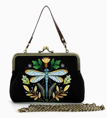 DRAGONFLY VINTAGE KISSLOCK BAG