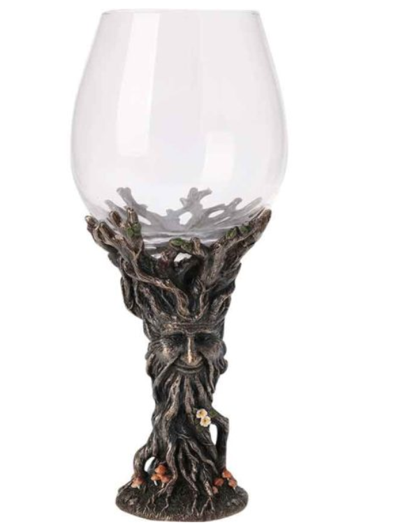 GREEN MAN MUSHROOM WINE GLASS