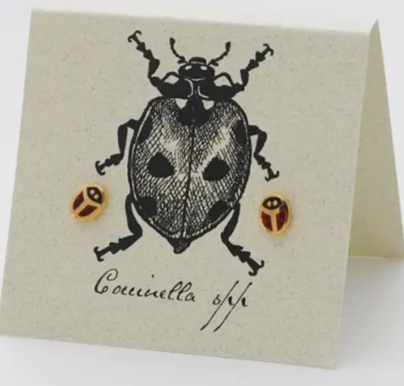 NH GF ENAMEL LADYBUG STUD