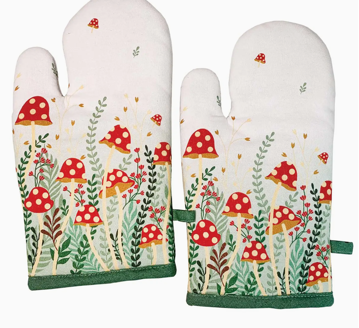 MUSHROOM GARDEN OVEN MITT PAIR