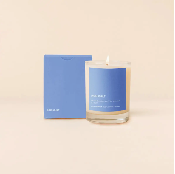 MOM GUILT CANDLE ROCKS GLASS
