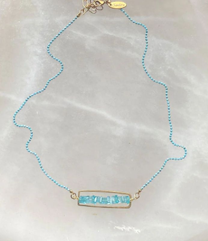 APATITE HEISHI NECKLACE RECTANGLE