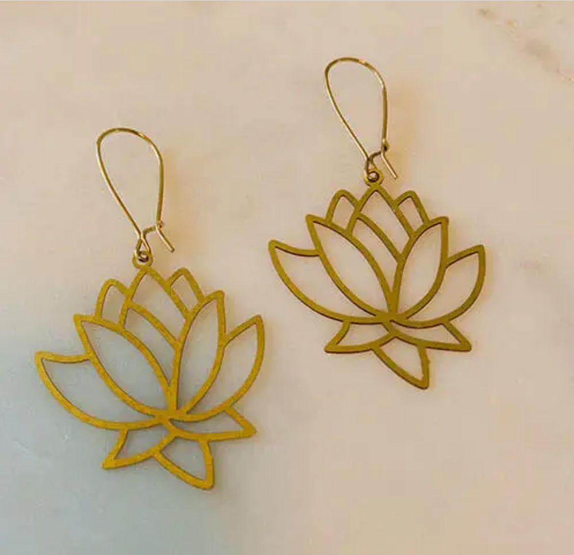 BRASS LOTUS FLOWER EARRINGS