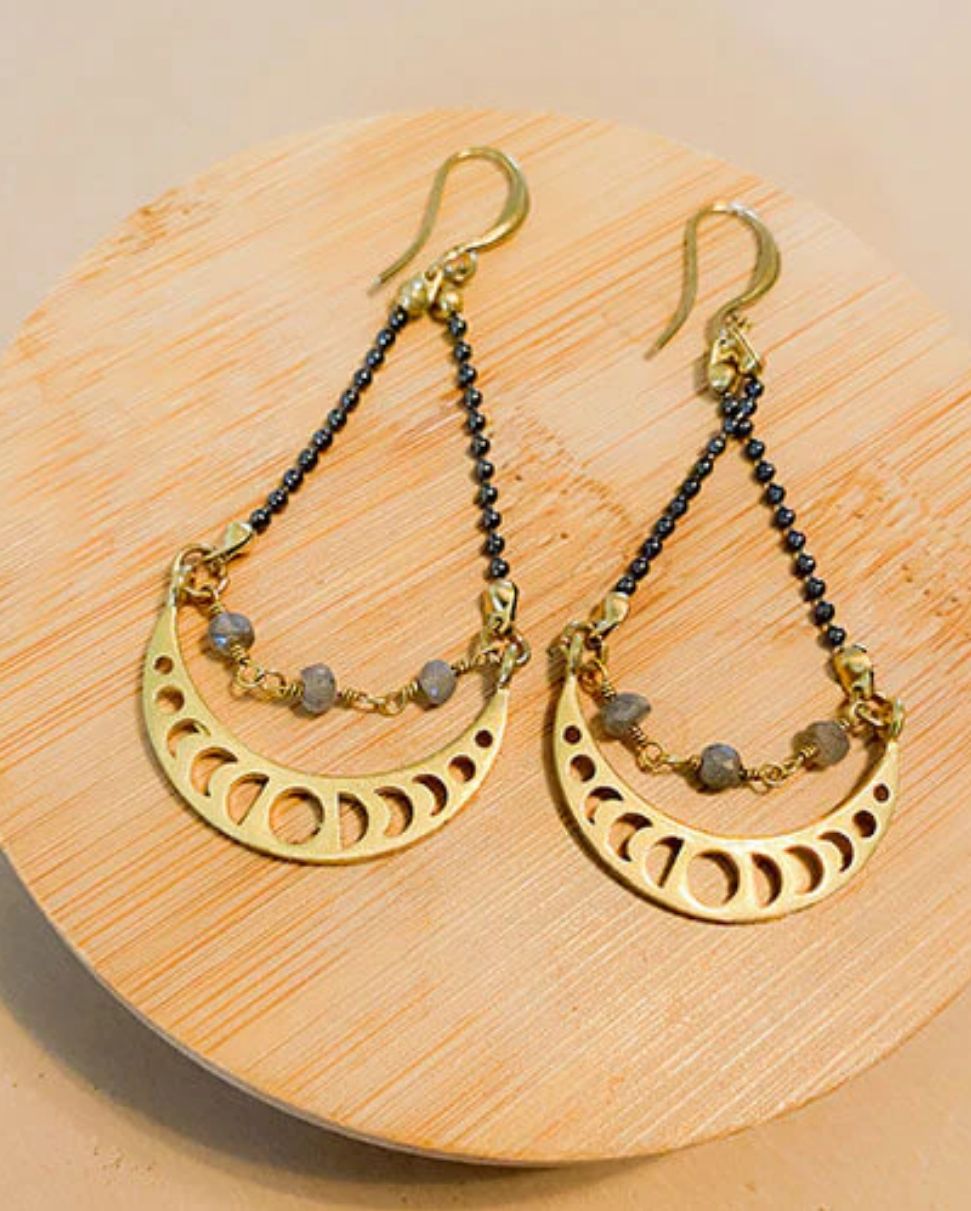 CRESCENT MOON PHASE EARRINGS
