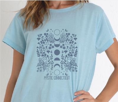 LUNAR CYCLE BOXY TEE- LIGHT BLUE