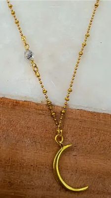 HERKIMER DIAMOND CRESCENT NECKLACE BRASS