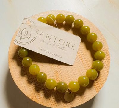 LEMON CHRYSOPRASE BEADED BRACELET