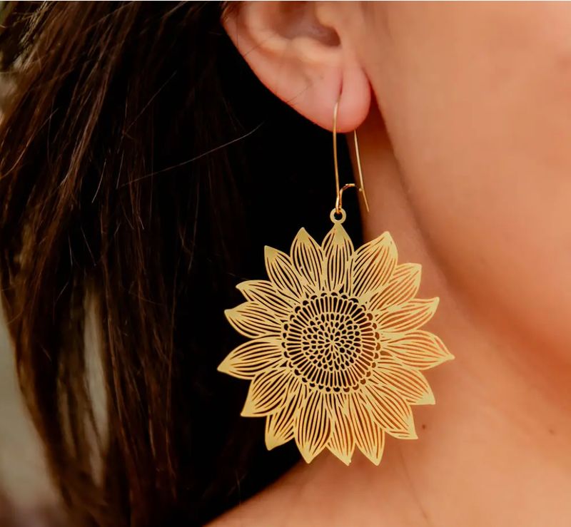 SUNFLOWER BRASS EARRINGS
