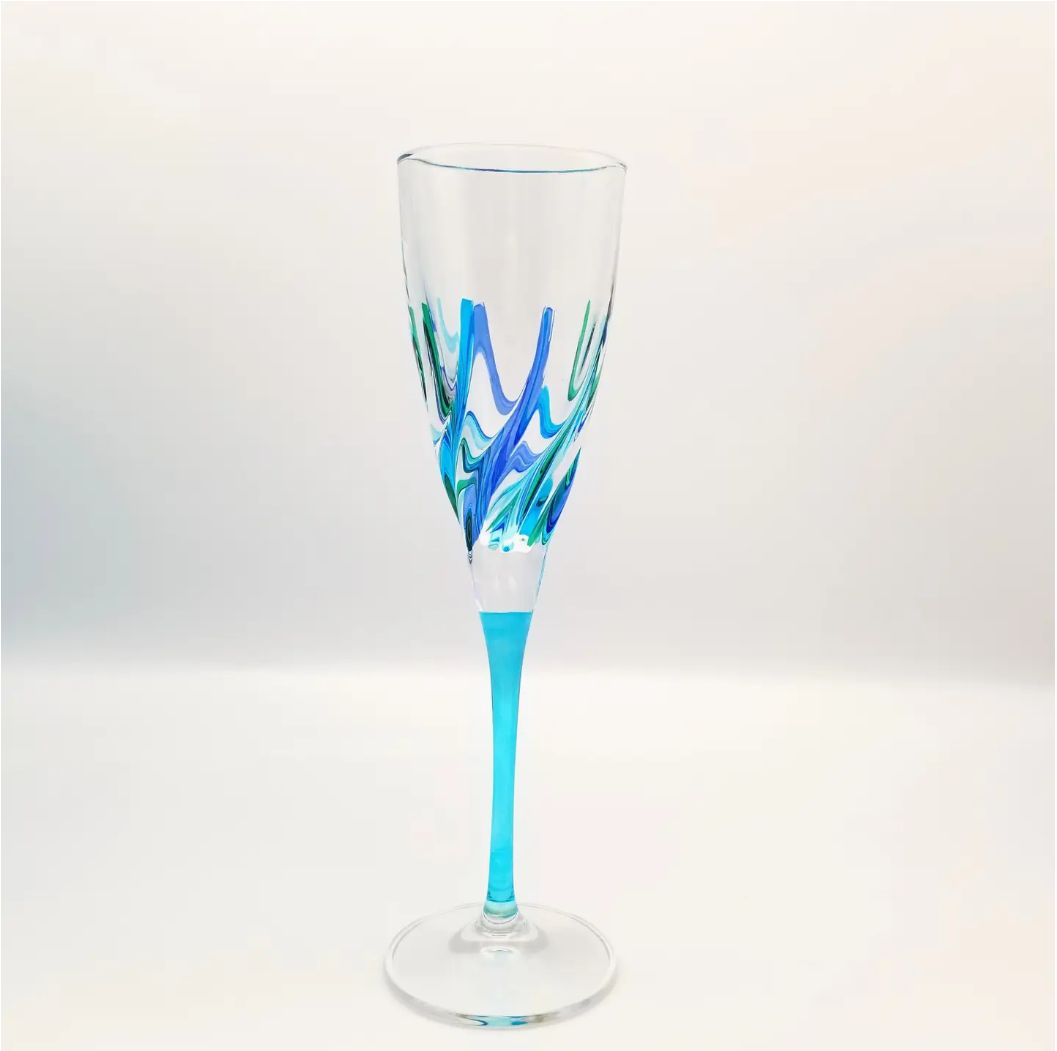  TRIX CHAMPAGNE FLUTE- AQUA