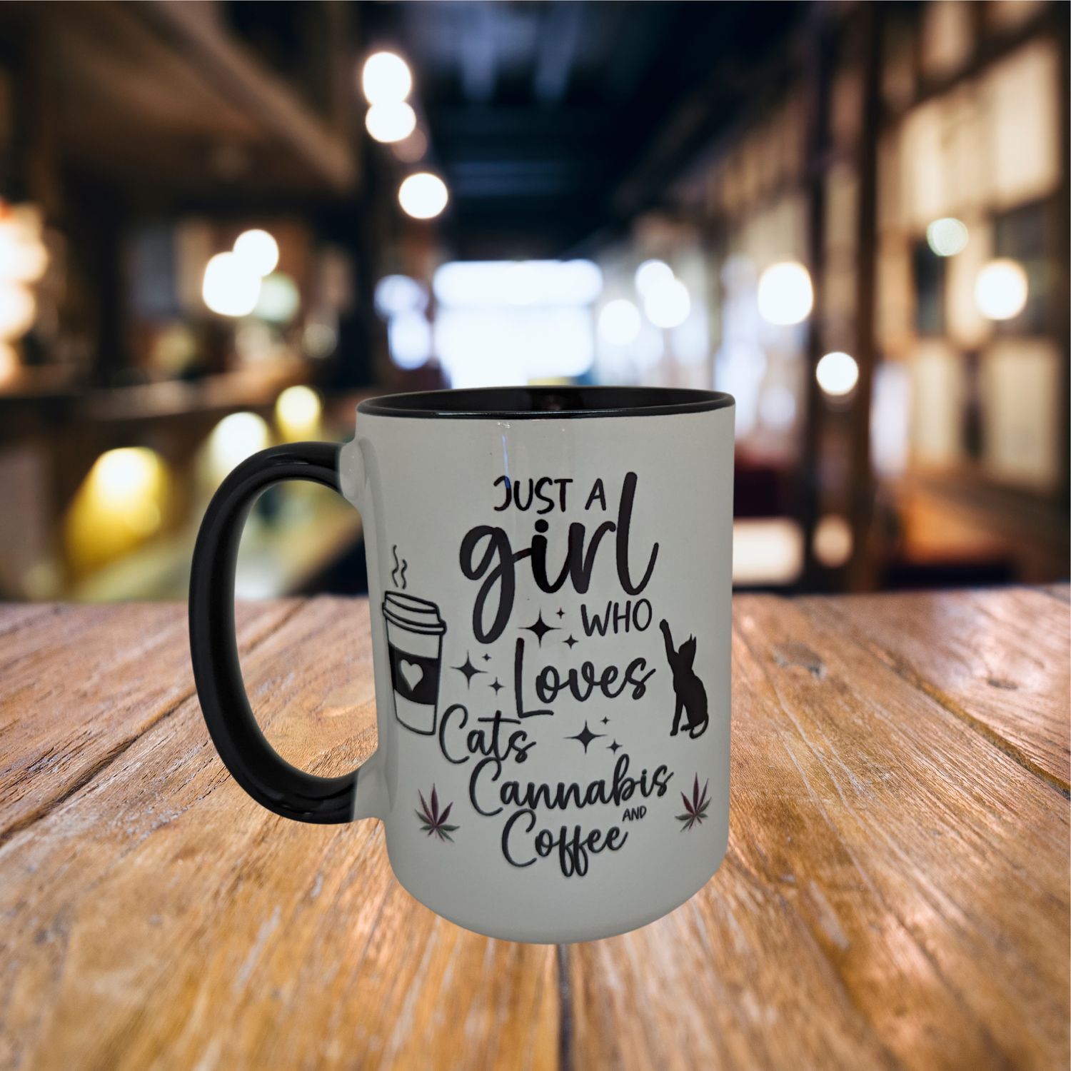 CATS CANNABIS AND COFFEE MUG