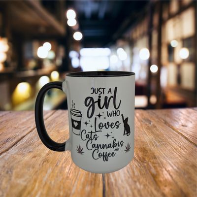 CATS CANNABIS AND COFFEE MUG
