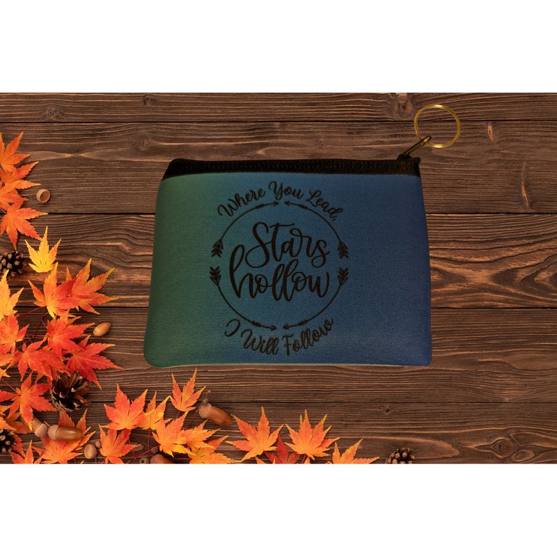 GG COIN PURSE-WHERE YOU LEAD I WILL FOLLOW-BLUE