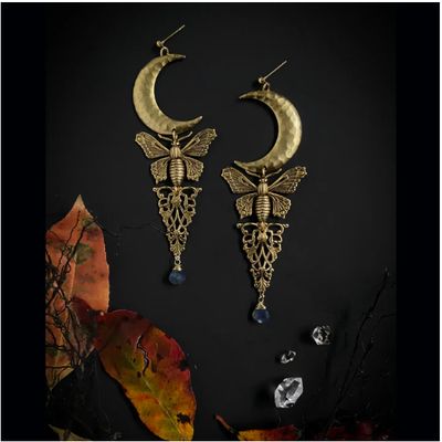 MOTH AND MOON MYSTIC EARRINGS