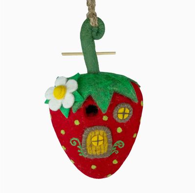 STRAWBERRY COTTAGE BIRDHOUSE