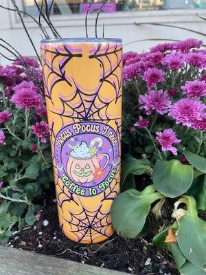 HOCUS FOCUS ORANGE WEB TUMBLER