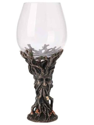 GREEN MAN MUSHROOM WINE GLASS