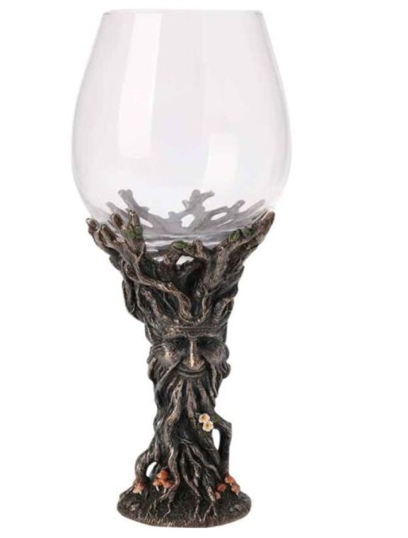 GREEN MAN MUSHROOM WINE GLASS