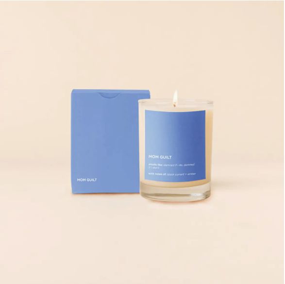 MOM GUILT CANDLE ROCKS GLASS