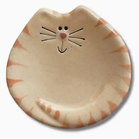 3" CAT DISH YELLOW/ORANGE TIGER 
