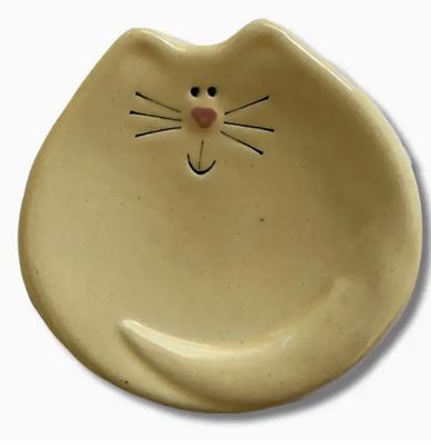 3" CAT DISH YELLOW 