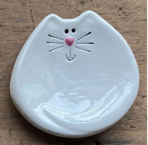 3" CAT DISH WHITE 