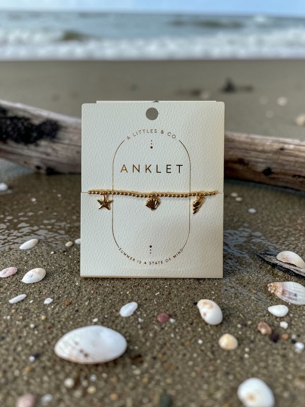 ANKLET SHELL CHARMS GOLD