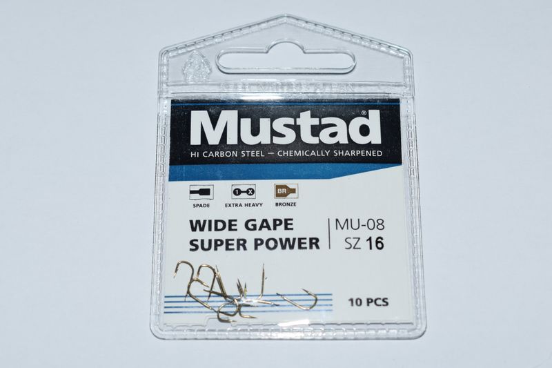Mustad Wide Gape Super Power SZ 16 Met Weerhaak