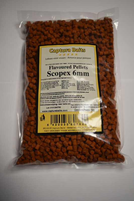 Captura Baits Flavoured Scopex Pellets 6mm 1kg