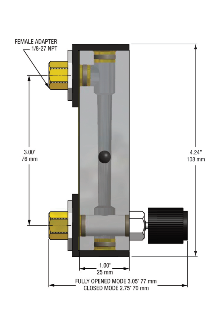 Economic Machined Acrylic Flowmeter - Series 7923