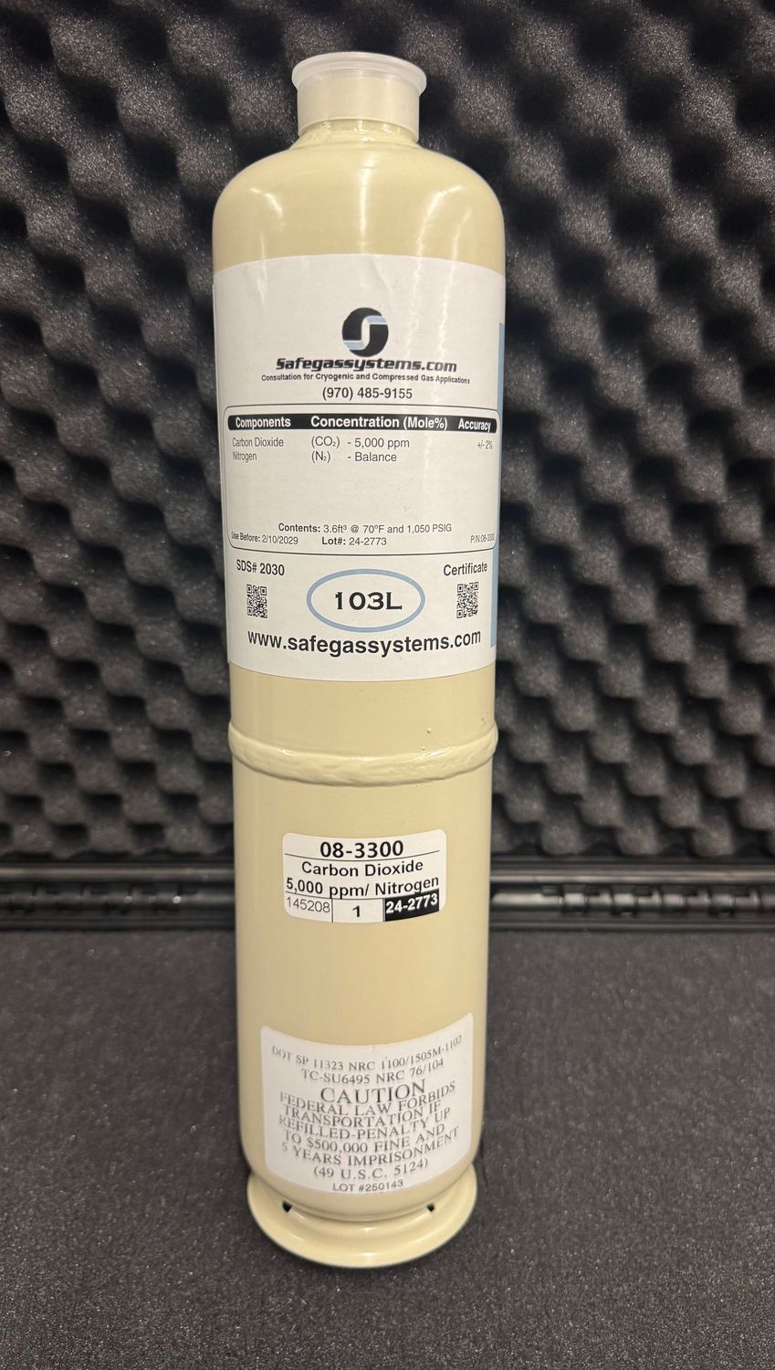 Carbon Dioxide (CO2) 6,000 ppm